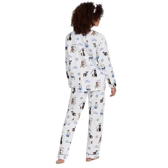P.J. Salvage Loungewear Flannels Pajama Pj Set Happy Pawnukkah Print Size Medium - Picture 5 of 13
